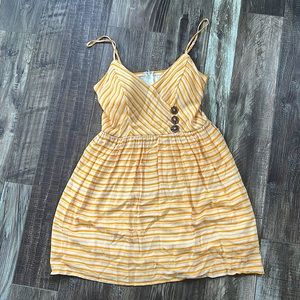Altar’d State women’s yellow and white stripped summer dress
